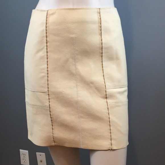 NWOT 3.1 Phillip Lim Cream Leather Skirt Size 0 - Picture 4 of 16